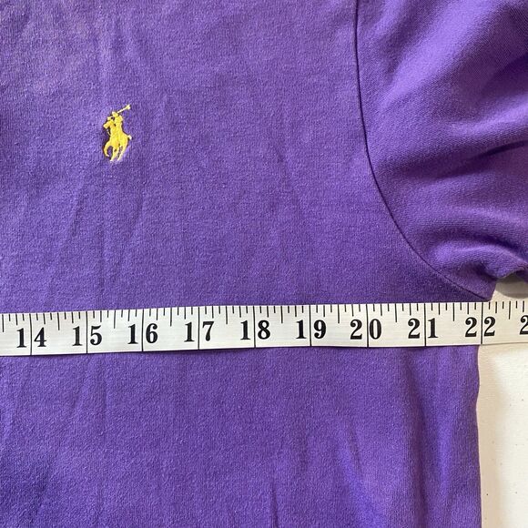 Polo Ralph Lauren Short Sleeve Purple Polo Shirt Men's Size Medium Yellow Pony - Picture 4 of 7